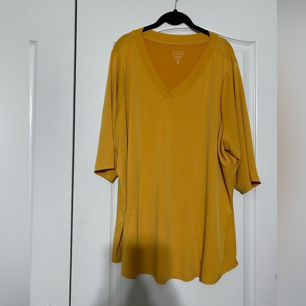 Jone Rivers Mustard V-Neck Women's Top Size 3X